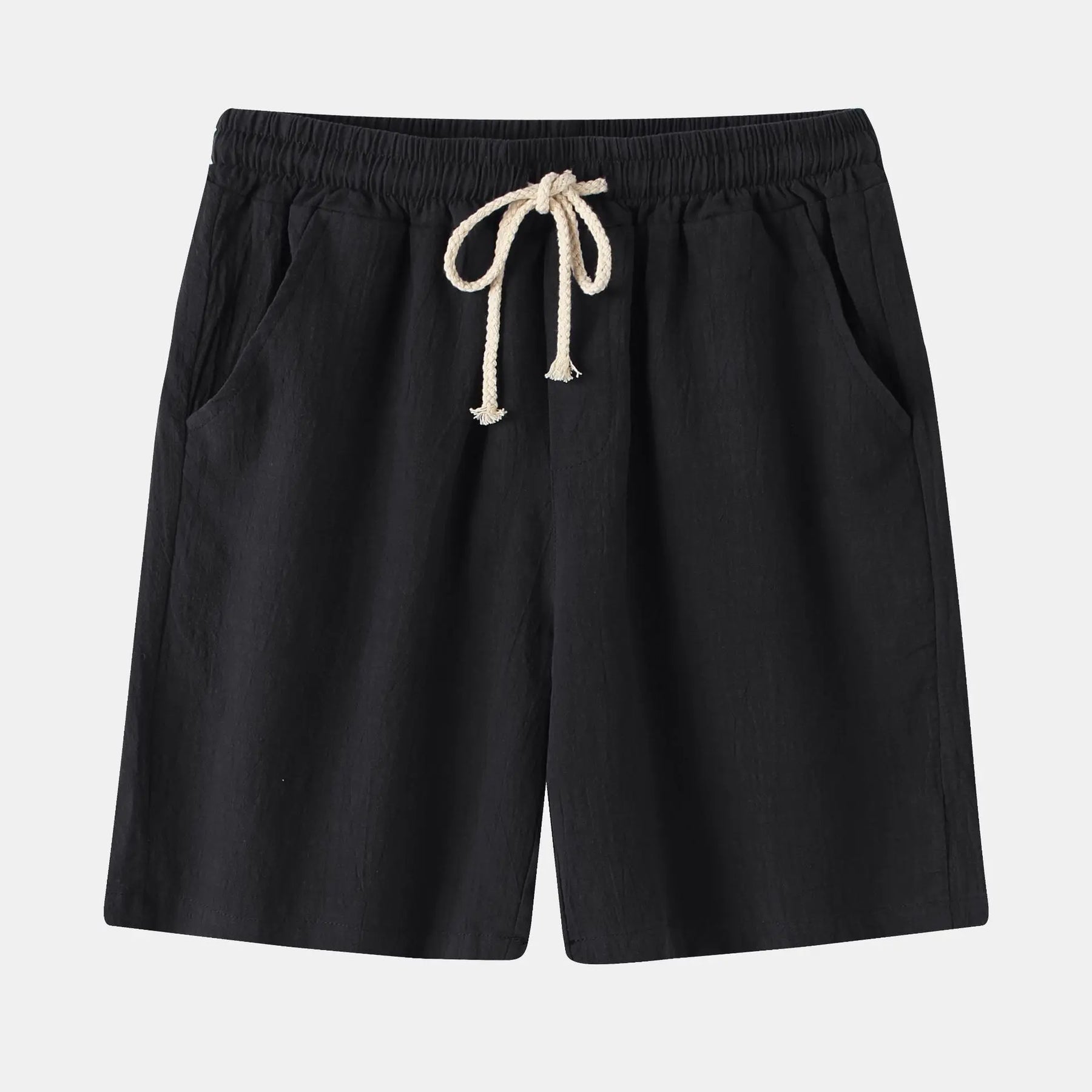 Bermuda de Linho Masculina Vonluthen VL011, feita com linho nobre, modelagem sofisticada e caimento impecável, garantindo conforto e elegância atemporal.