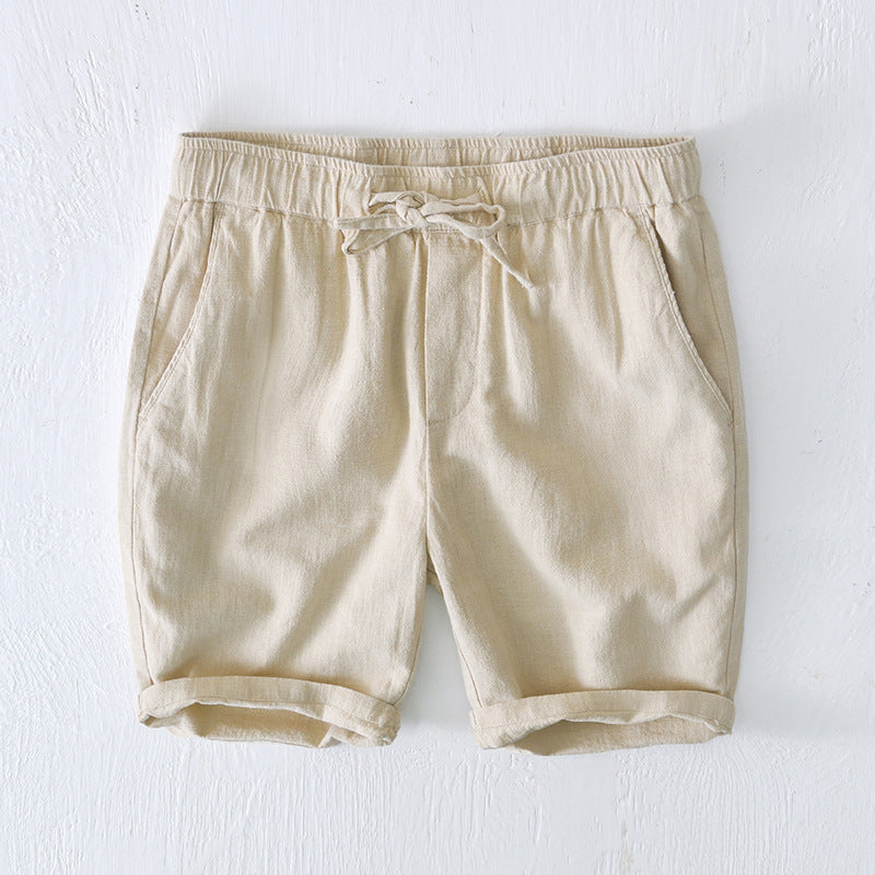 Bermuda Masculina de Linho Vonluthen VL017, confeccionada em linho premium, modelagem confortável e design refinado, ideal para composições sofisticadas e versáteis.