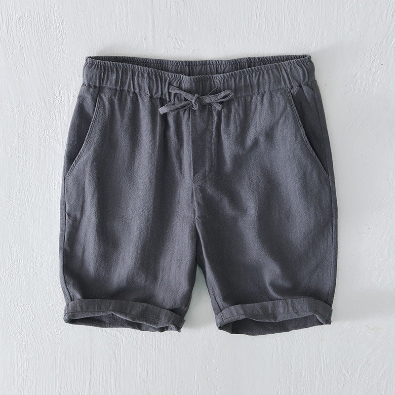 Bermuda Masculina de Linho Vonluthen VL017, confeccionada em linho premium, modelagem confortável e design refinado, ideal para composições sofisticadas e versáteis.