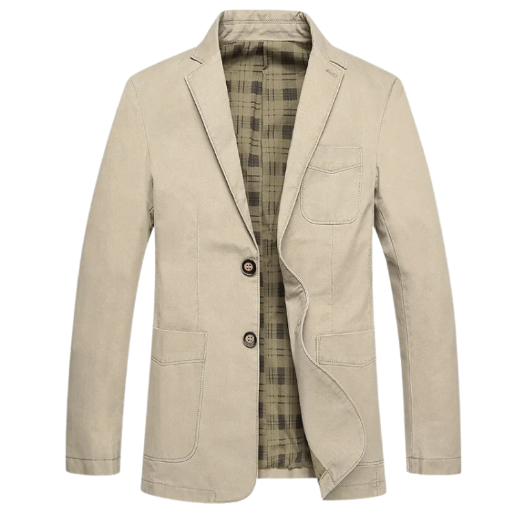 Blazer Masculino em Algodão Vonluthen VL032, confeccionado em algodão premium, com corte estruturado e detalhes sofisticados, ideal para diferentes ocasiões.