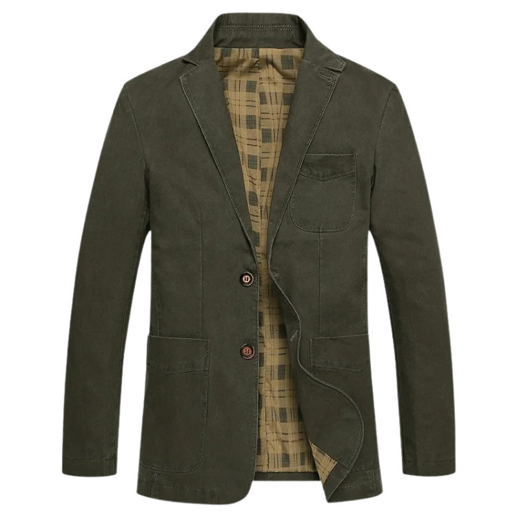Blazer Masculino em Algodão Vonluthen VL032, confeccionado em algodão premium, com corte estruturado e detalhes sofisticados, ideal para diferentes ocasiões.