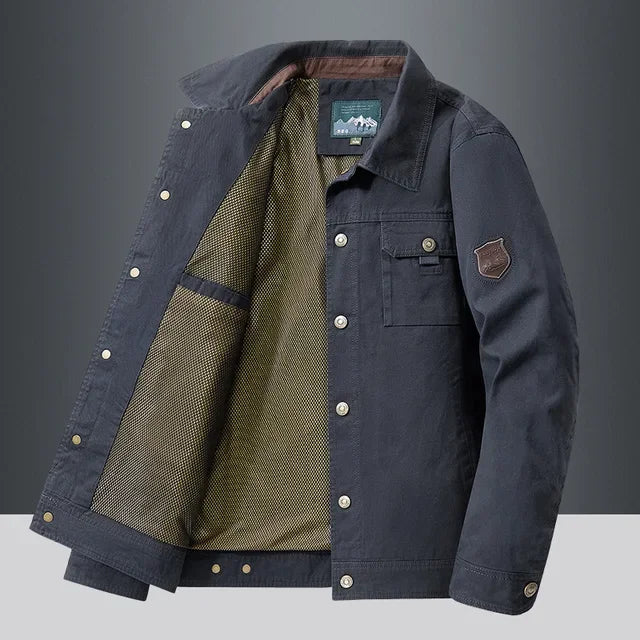 Jaqueta Casual Masculina Vonluthen VL183, tecido leve, design moderno, ajuste ergonômico e acabamento refinado para um visual sofisticado.