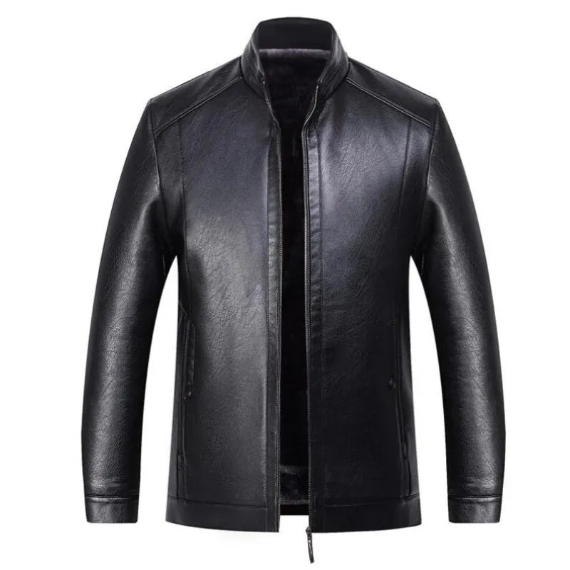 Jaqueta de Couro Masculina Vonluthen VL114, com modelagem confortável, fechamento em zíper e acabamento premium para um visual elegante.