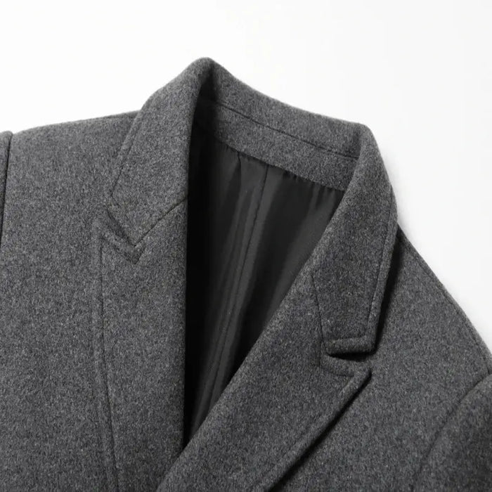 Sobretudo Masculino Vonluthen VL236, com lã batida, nylon e suéter impermeável, ideal para climas frios e ocasiões elegantes.