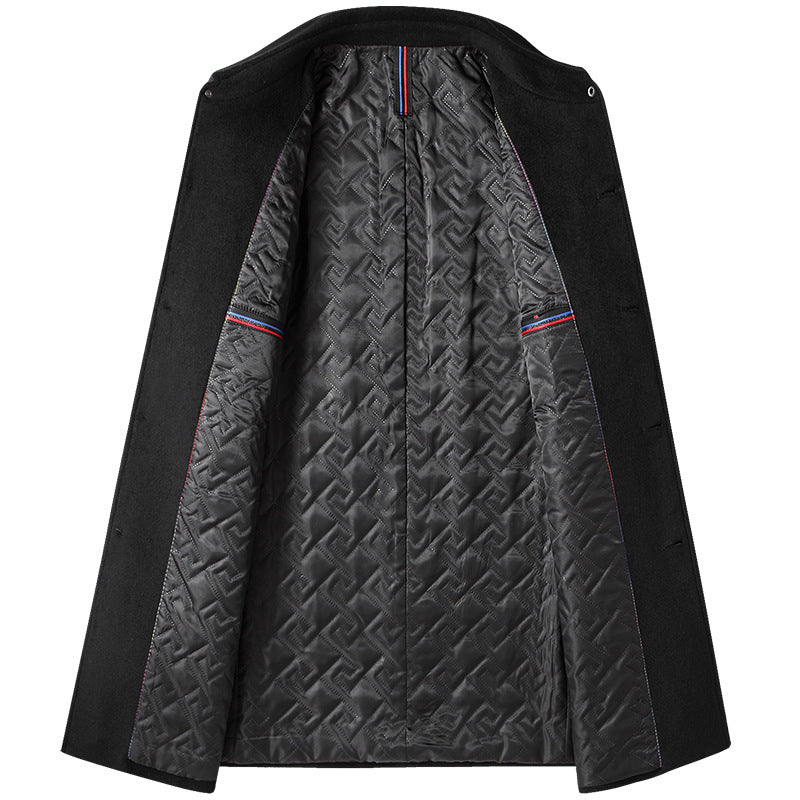 Sobretudo Masculino Vonluthen VL238, com gola polo e forro super aquecido, perfeito para o inverno e ocasiões formais e casuais.