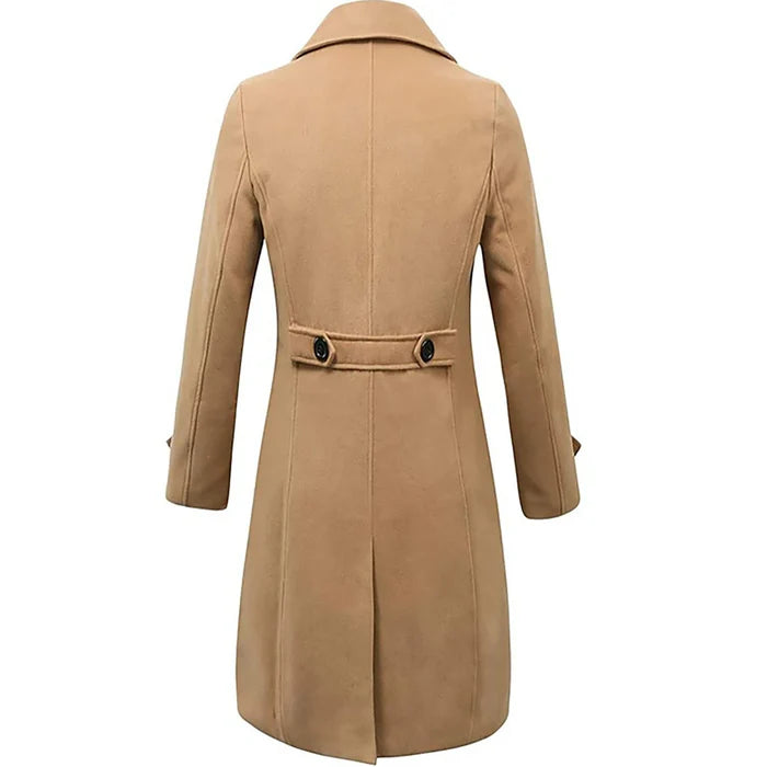 Sobretudo Masculino Longo Vonluthen VL240, com algodão e lã, forro aquecido e detalhes sofisticados, perfeito para o inverno e ocasiões elegantes.