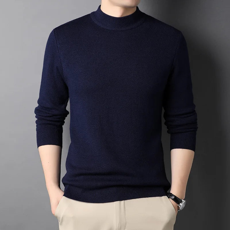 Suéter Masculino em Lã Gola Alta Vonluthen VL180, ideal para dias frios e combinações elegantes. Sofisticação e conforto.