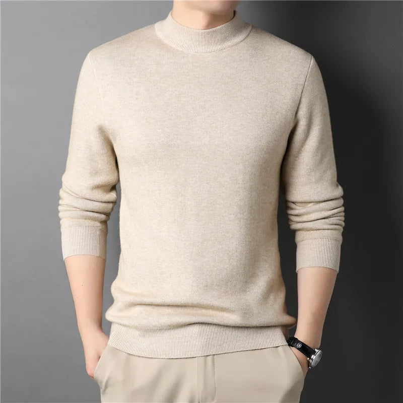 Suéter Masculino em Lã Gola Alta Vonluthen VL180, ideal para dias frios e combinações elegantes. Sofisticação e conforto.