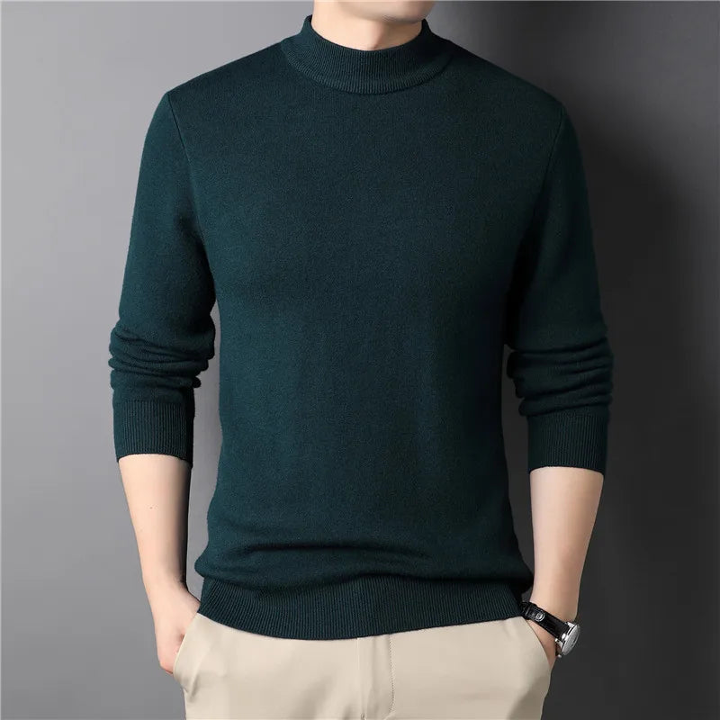 Suéter Masculino em Lã Gola Alta Vonluthen VL180, ideal para dias frios e combinações elegantes. Sofisticação e conforto.