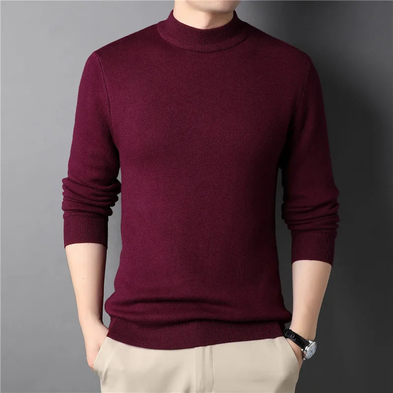 Suéter Masculino em Lã Gola Alta Vonluthen VL180, ideal para dias frios e combinações elegantes. Sofisticação e conforto.