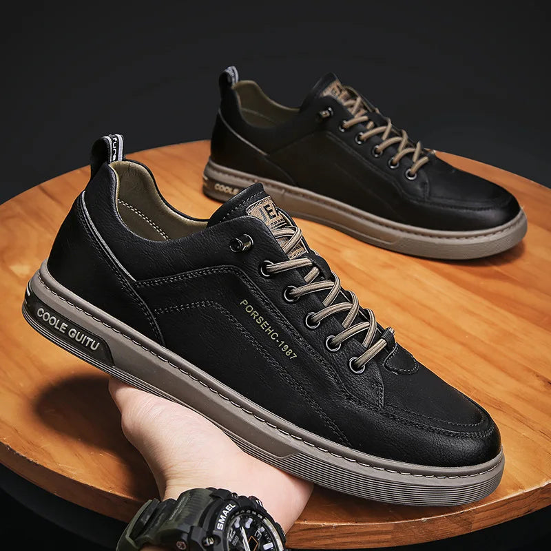 Tênis Masculino Vonluthen VL416, solado antiderrapante, palmilha em EVA, ajuste confortável e materiais premium para um visual moderno e sofisticado.