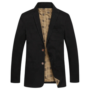 Blazer Masculino em Algodão Vonluthen VL032, confeccionado em algodão premium, com corte estruturado e detalhes sofisticados, ideal para diferentes ocasiões.