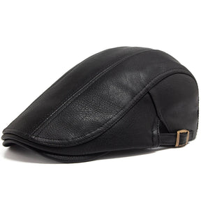 Boina Inglesa de Couro Masculina Vonluthen VL375 clássica, com couro premium e design elegante, perfeita para visuais casuais ou formais com conforto.