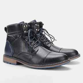 Bota Masculina em Couro Vonluthen VL156, couro resistente, solado emborrachado, interior acolchoado e design versátil para um visual sofisticado.
