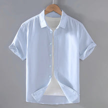 Camisa de Linho Masculina Vonluthen VL004, confeccionada em linho nobre, com modelagem refinada e respirabilidade superior, ideal para eventos formais.