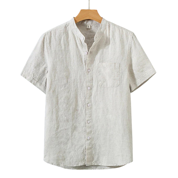 Camisa de Linho Masculina Vonluthen VL003, feita em linho premium, com modelagem clássica e respirabilidade excepcional, ideal para eventos formais.