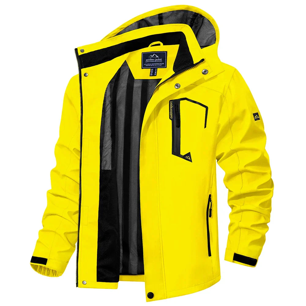 Jaqueta Impermeável Masculina Vonluthen VL038, fabricada em material impermeável e respirável, com ajuste ergonômico e design moderno para máximo conforto.