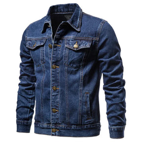 Jaqueta Jeans Masculina Vonluthen VL135, confeccionada em jeans premium, com modelagem clássica e acabamento refinado para um estilo sofisticado e atemporal.
