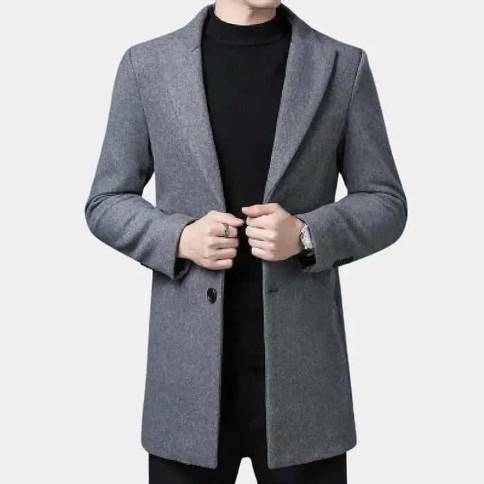 Sobretudo Masculino Vonluthen VL239, com lã, algodão e forro acolchoado, perfeito para o inverno europeu e climas frios.