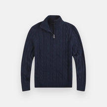 Suéter Masculino em Tricot Vonluthen VL018, feito com tricot premium, modelagem ajustada e meio zíper, proporcionando um visual sofisticado e confortável.