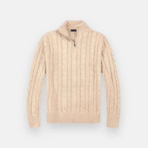 Suéter Masculino em Tricot Vonluthen VL018, feito com tricot premium, modelagem ajustada e meio zíper, proporcionando um visual sofisticado e confortável.
