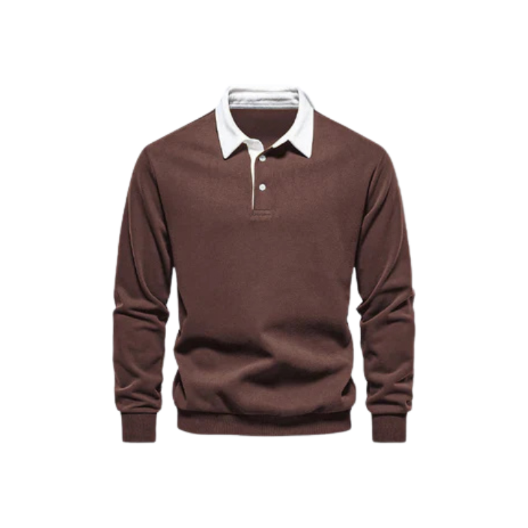 Suéter Masculino Gola Polo Vonluthen VL021, feito em tecido premium, toque macio e modelagem confortável para um visual clássico e sofisticado.
